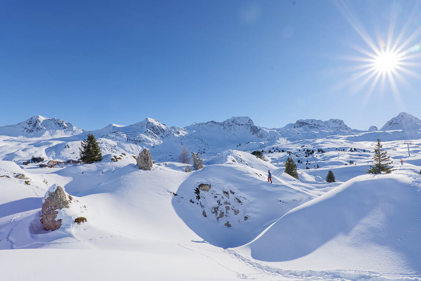 stage photo de paysage enneigé en montagne 